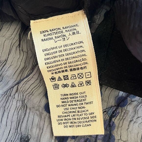 Free People Sheer Sequin Beaded Festival Top Black Blue Size S - Picture 9 of 9